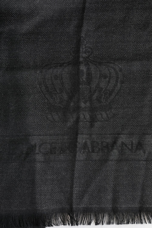 Dolce & Gabbana Dark Gray Cashmere Fringes Neck Warmer Scarf - ClickThatClicks 