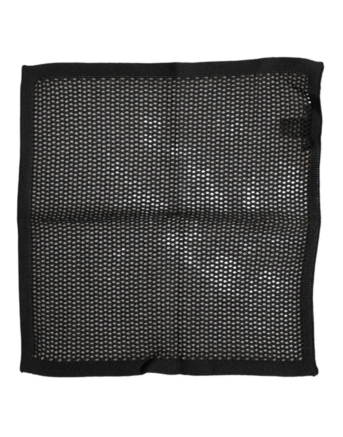 Dolce & Gabbana Black Patterned Cotton Square Foulard Scarf - ClickThatClicks 