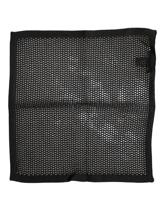 Dolce & Gabbana Black Patterned Cotton Square Foulard Scarf - ClickThatClicks 