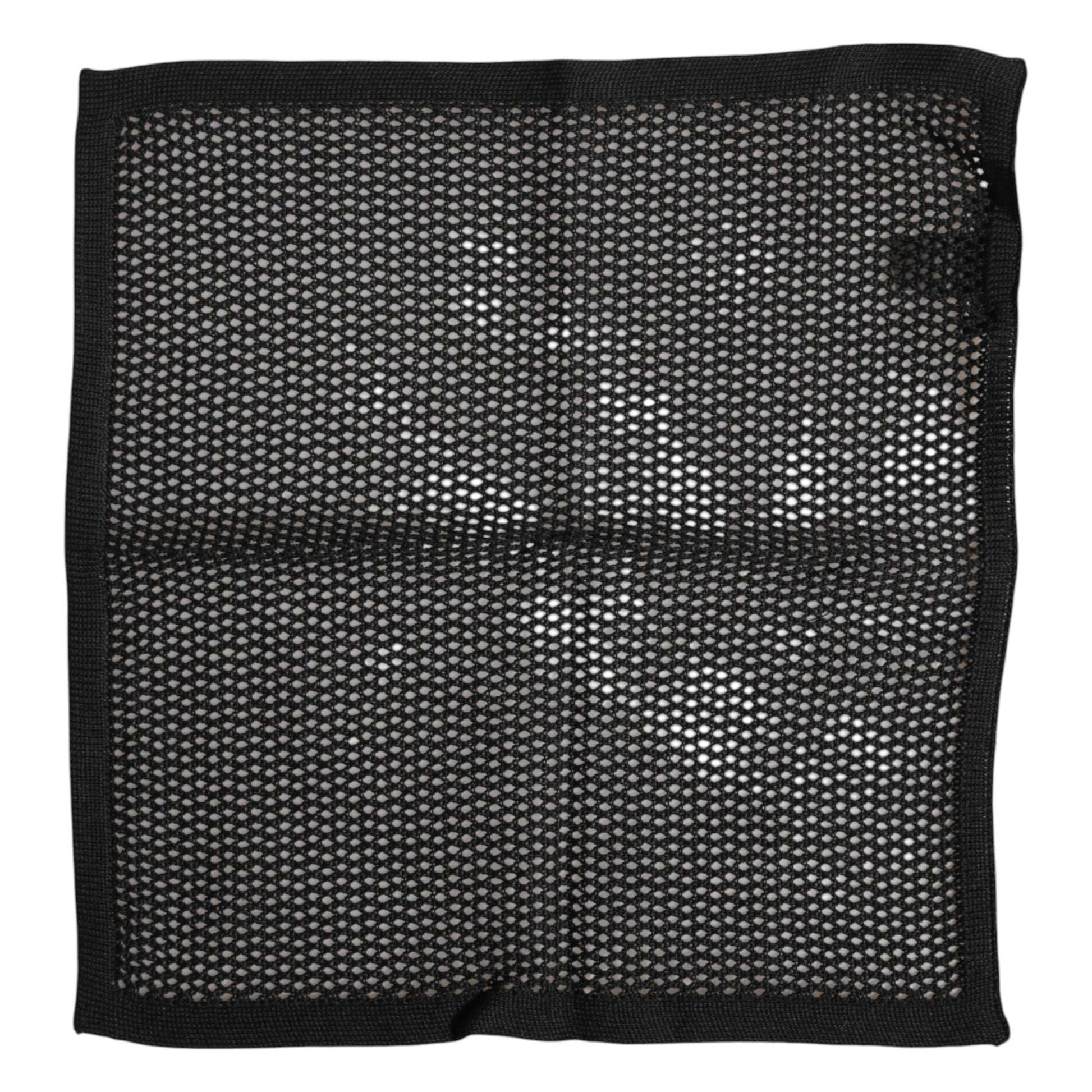 Dolce & Gabbana Black Patterned Cotton Square Foulard Scarf - ClickThatClicks 