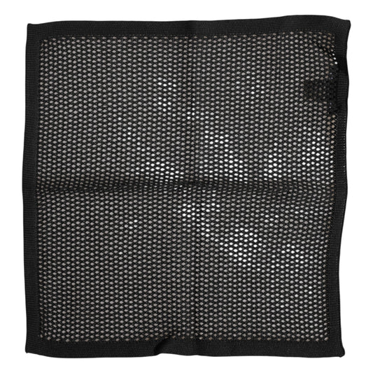Dolce & Gabbana Black Patterned Cotton Square Foulard Scarf