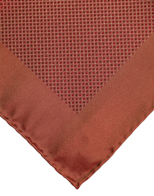 Dolce & Gabbana Orange Silk Square Men Foulard Scarf - ClickThatClicks 
