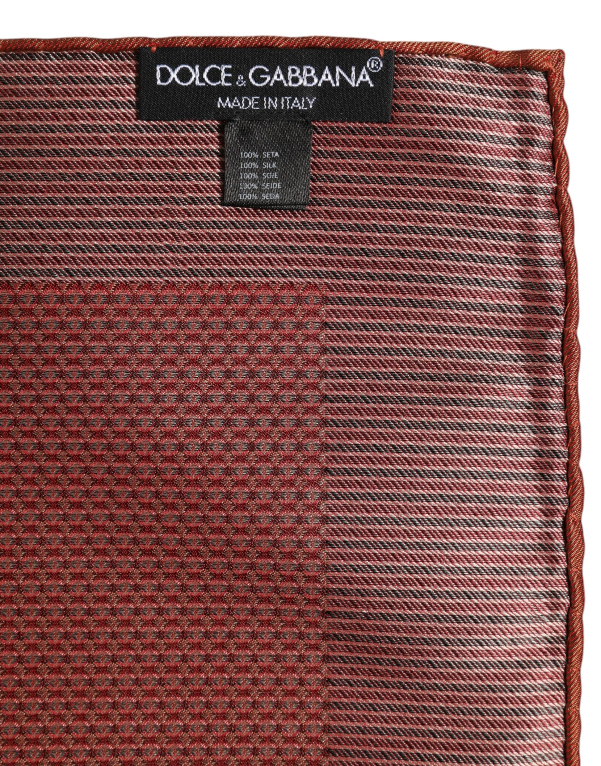 Dolce & Gabbana Orange Silk Square Men Foulard Scarf - ClickThatClicks 