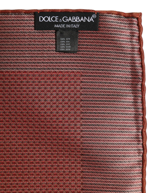 Dolce & Gabbana Orange Silk Square Men Foulard Scarf - ClickThatClicks 