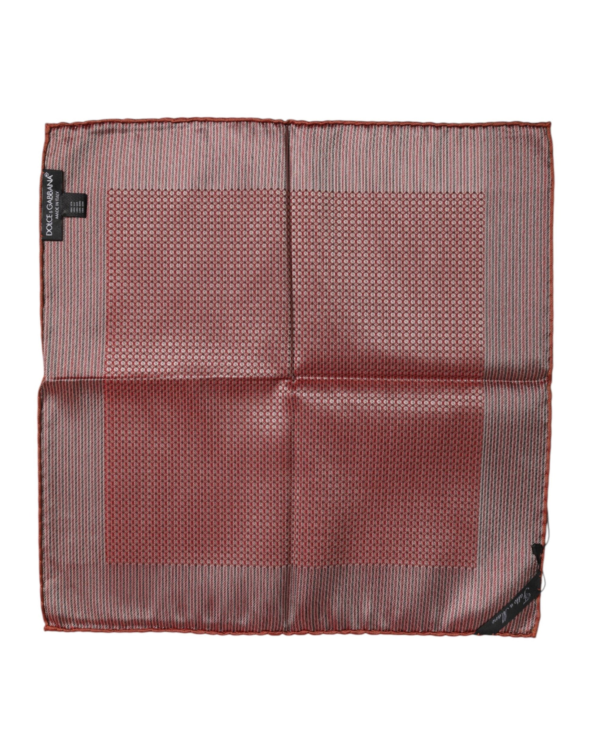 Dolce & Gabbana Orange Silk Square Men Foulard Scarf - ClickThatClicks 