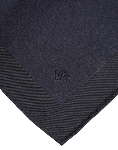 Dolce & Gabbana Dark Blue Silk Square Men Foulard Scarf - ClickThatClicks 