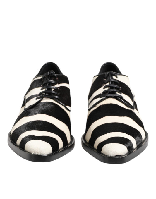 Dolce & Gabbana Black White Zebra Pony Fur Dress Shoes - ClickThatClicks 