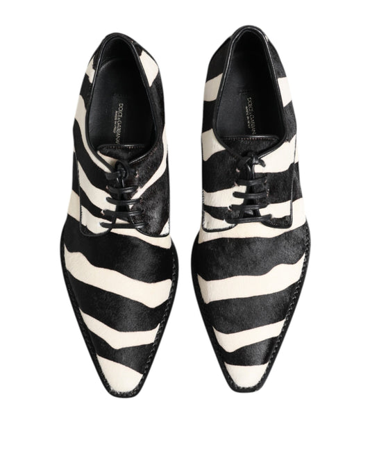 Dolce & Gabbana Black White Zebra Pony Fur Dress Shoes - ClickThatClicks 