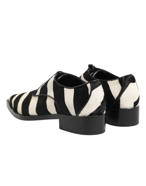 Dolce & Gabbana Black White Zebra Pony Fur Dress Shoes - ClickThatClicks 