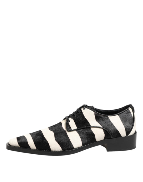 Dolce & Gabbana Black White Zebra Pony Fur Dress Shoes - ClickThatClicks 
