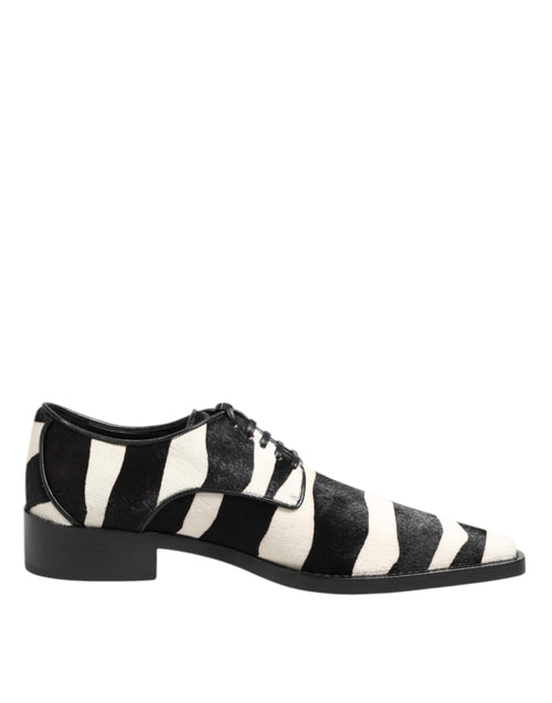 Dolce & Gabbana Black White Zebra Pony Fur Dress Shoes - ClickThatClicks 