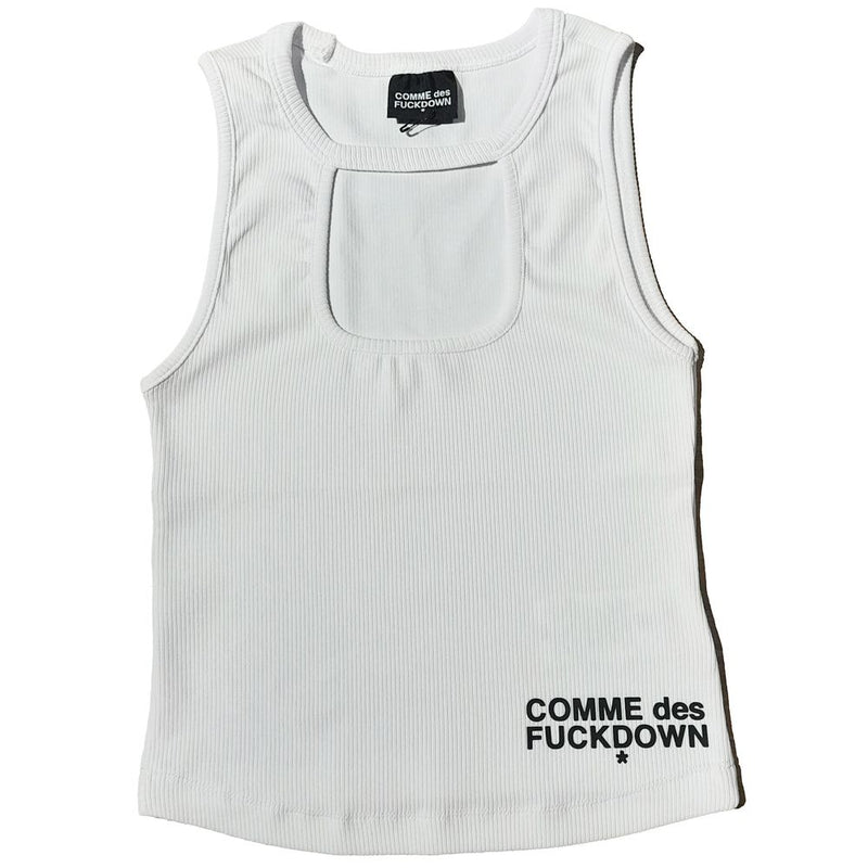 Comme Des Fuckdown White Cotton Women Top