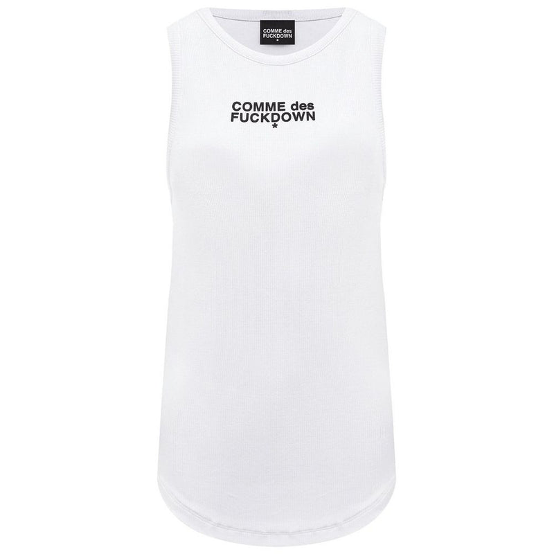 Comme Des Fuckdown White Cotton Women Top