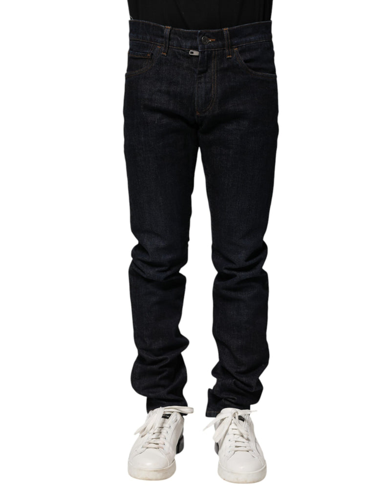 Dolce & Gabbana Black Cotton Skinny Denim Men Jeans