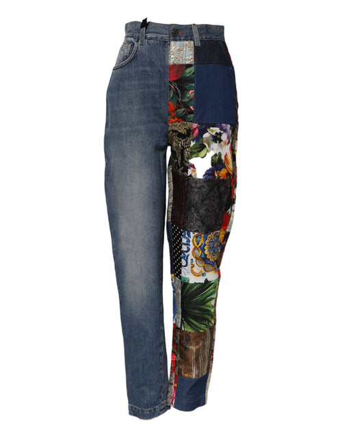 Dolce & Gabbana Blue AMBER Patchwork High Waist Denim Jeans - ClickThatClicks 