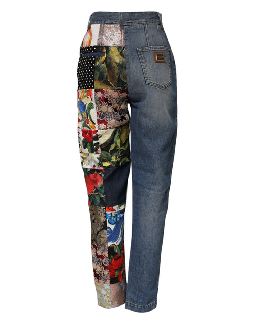 Dolce & Gabbana Blue AMBER Patchwork High Waist Denim Jeans - ClickThatClicks 