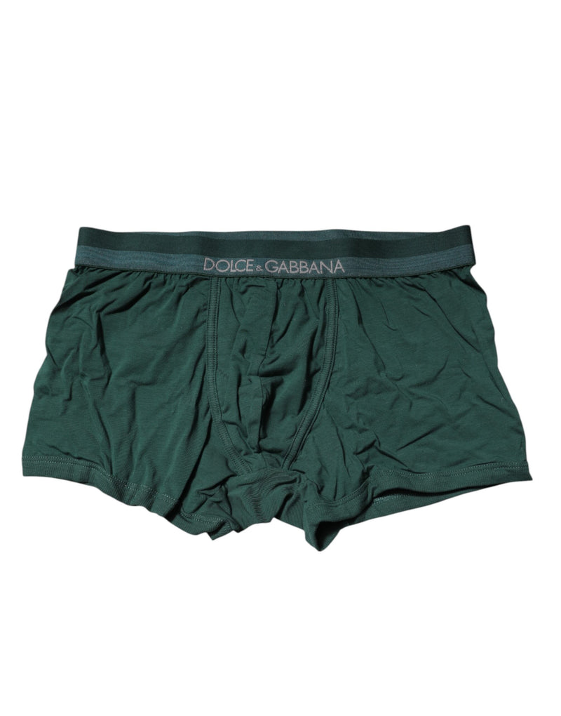Dolce & Gabbana Green Cotton Regular Men Boxer Brief Underwear