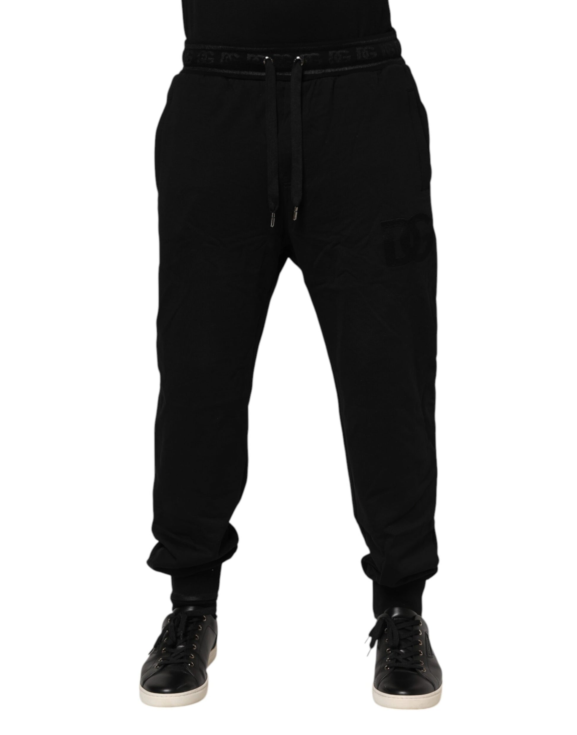 Dolce & Gabbana Black Cotton Drawstring Jogger Pants - ClickThatClicks 