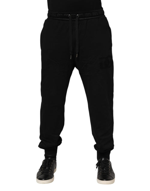 Dolce & Gabbana Black Cotton Drawstring Jogger Pants - ClickThatClicks 
