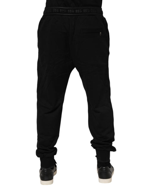 Dolce & Gabbana Black Cotton Drawstring Jogger Pants - ClickThatClicks 