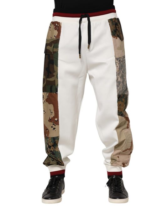 Dolce & Gabbana White Patchwork Jogger Pants - ClickThatClicks 