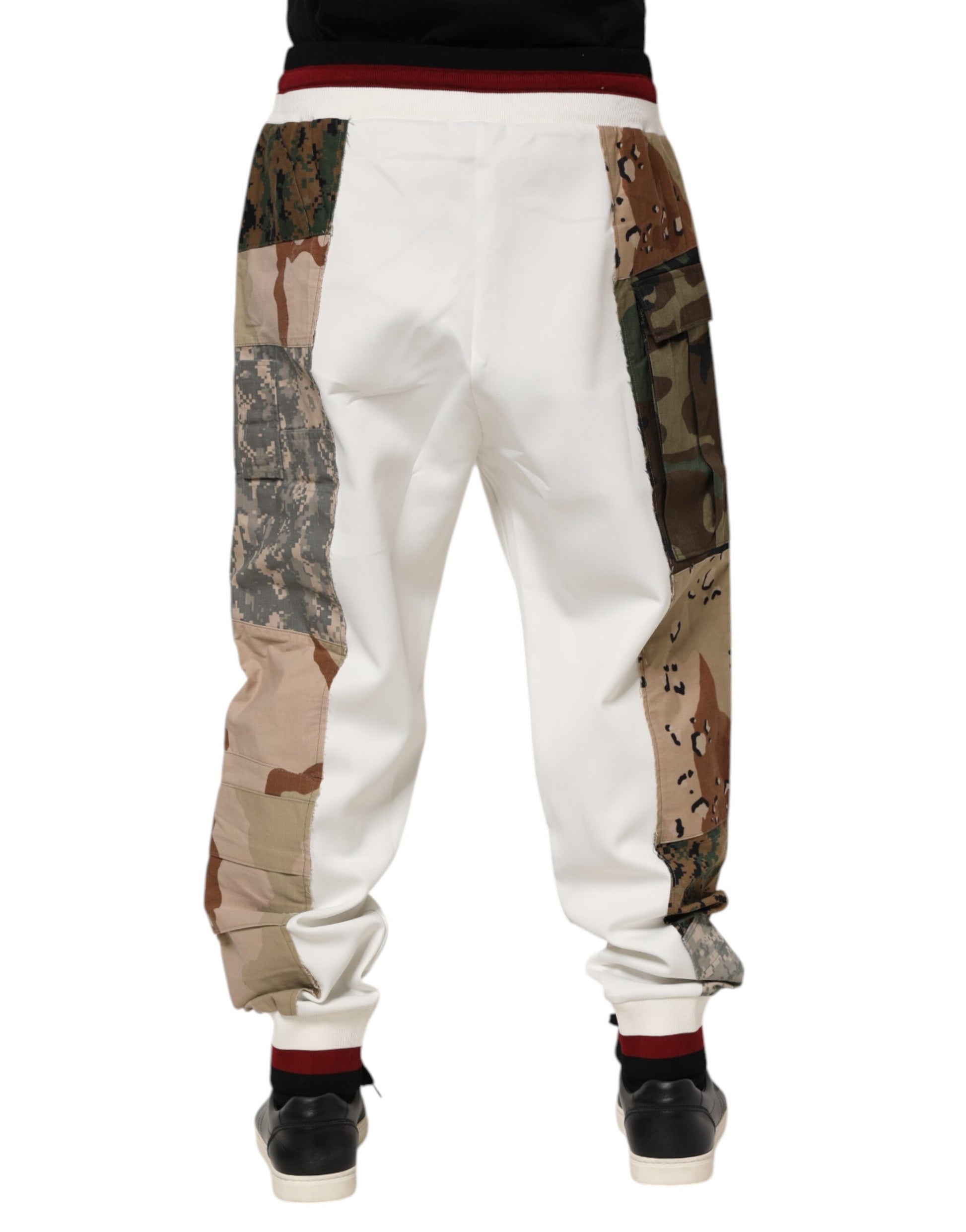 Dolce & Gabbana White Patchwork Jogger Pants - ClickThatClicks 