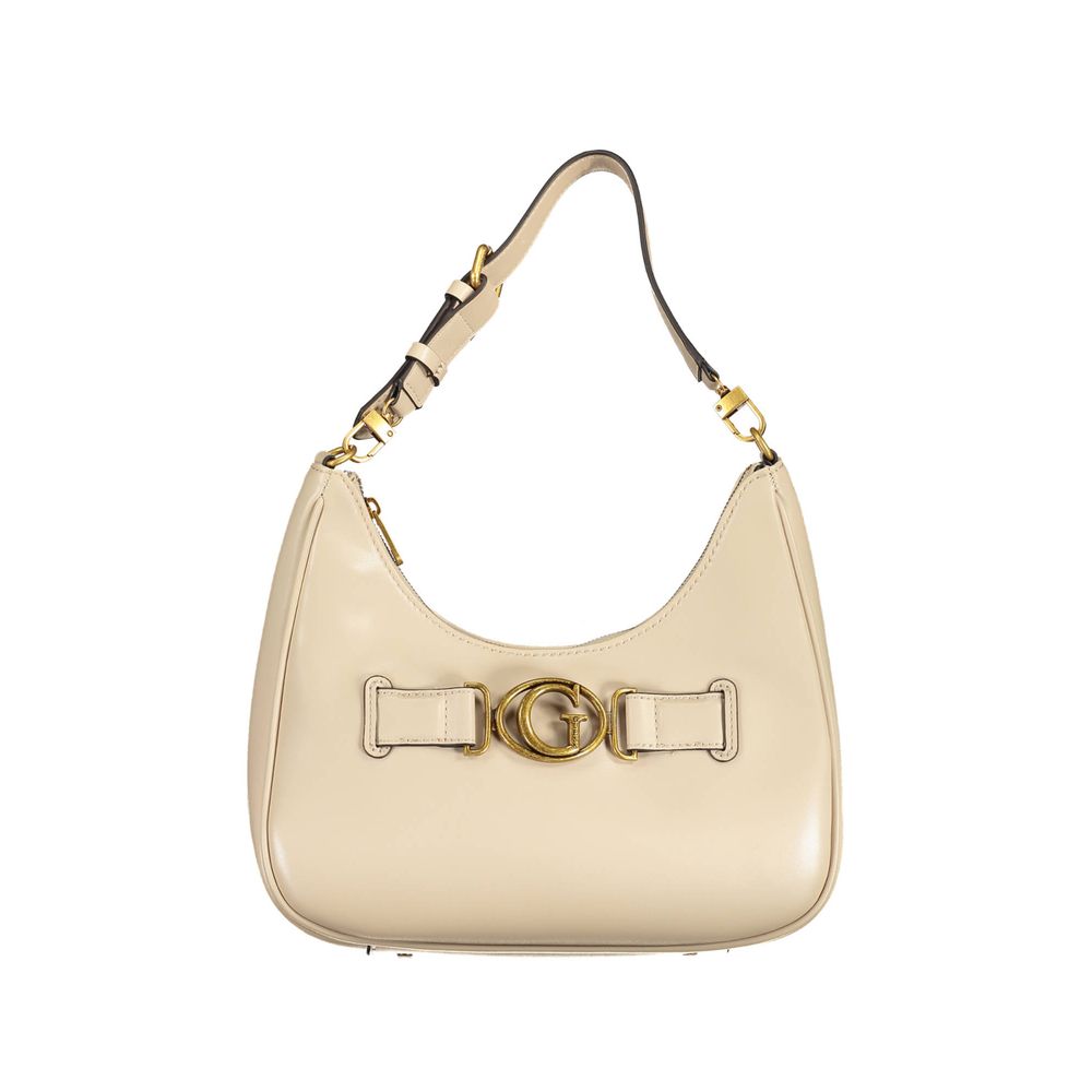 Guess Jeans Beige Polyurethane Women's Shoulder Bag - ClickThatClicks 