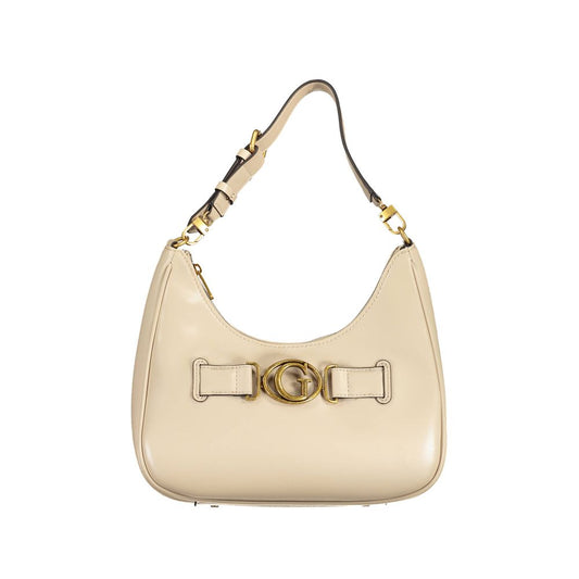 Guess Jeans Beige Polyurethane Women's Shoulder Bag - ClickThatClicks 