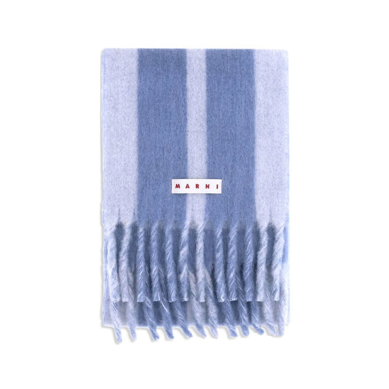 Marni Light Blue Wool Scarf