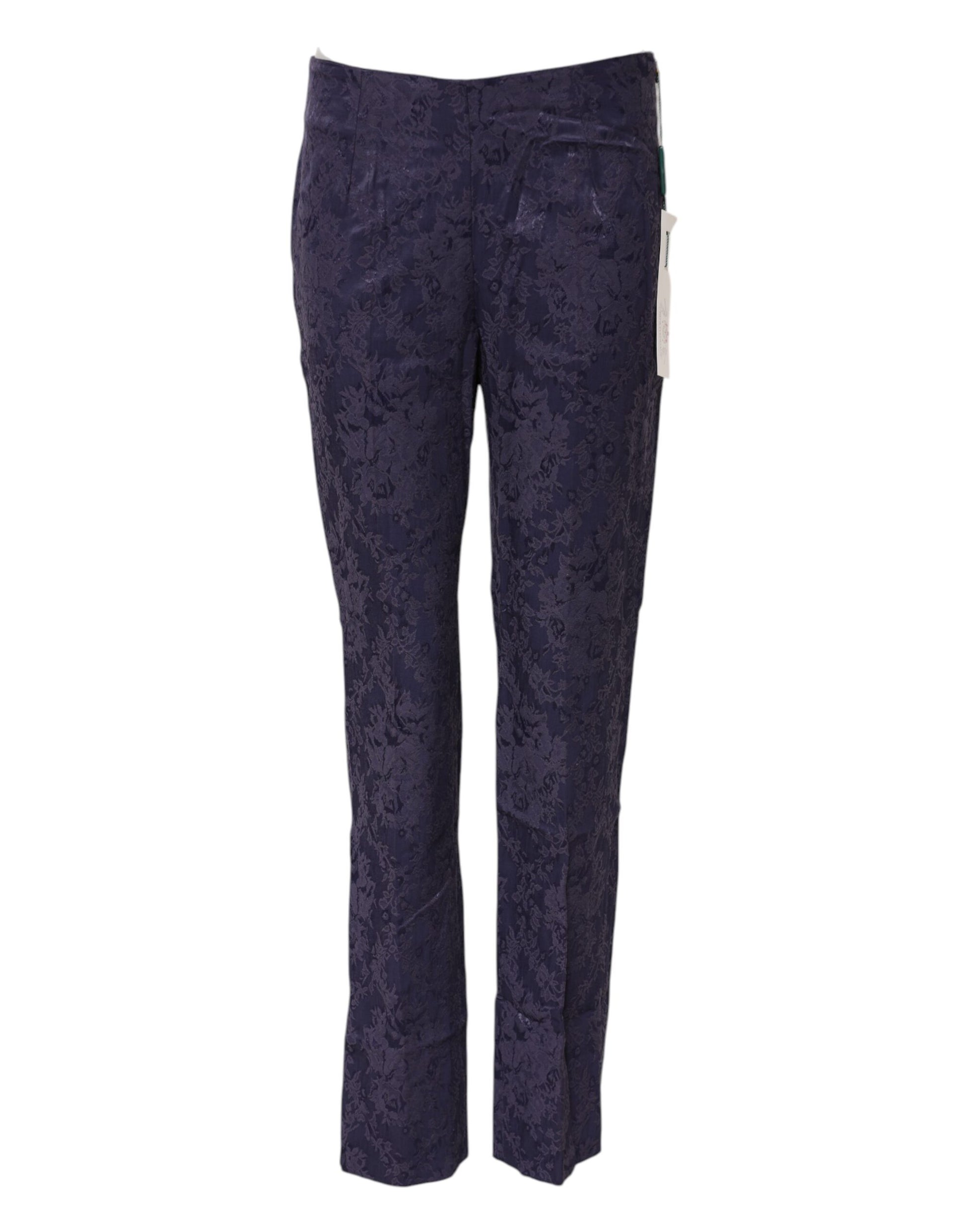 BENCIVENGA Purple Jacquard High Waisted Pants - ClickThatClicks 