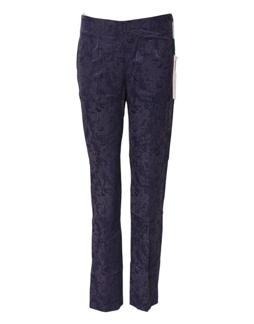 BENCIVENGA Purple Jacquard High Waisted Pants - ClickThatClicks 