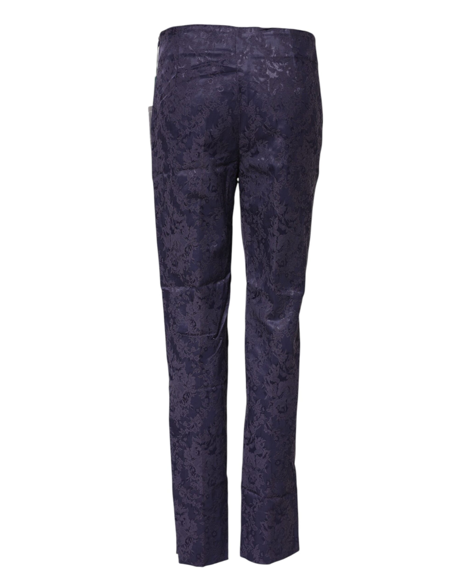 BENCIVENGA Purple Jacquard High Waisted Pants - ClickThatClicks 