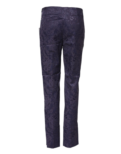BENCIVENGA Purple Jacquard High Waisted Pants - ClickThatClicks 