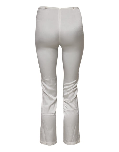 Dolce & Gabbana Ivory Silk Tapered High Waist Pants - ClickThatClicks 