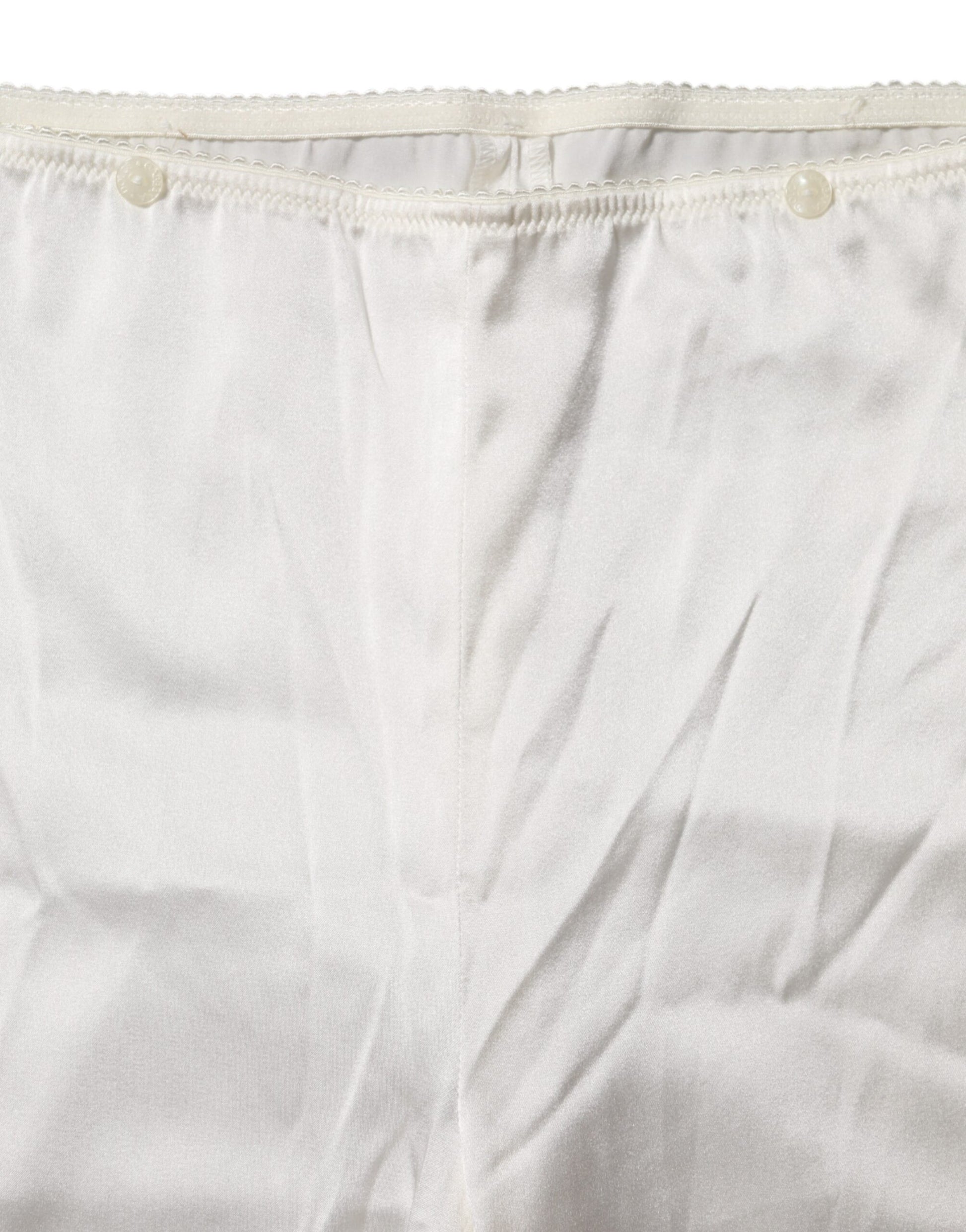 Dolce & Gabbana Ivory Silk Tapered High Waist Pants - ClickThatClicks 