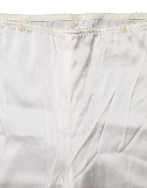 Dolce & Gabbana Ivory Silk Tapered High Waist Pants - ClickThatClicks 