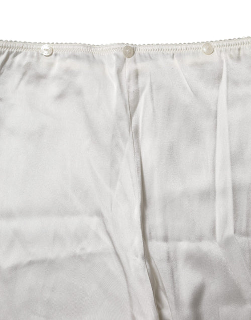 Dolce & Gabbana Ivory Silk Tapered High Waist Pants - ClickThatClicks 