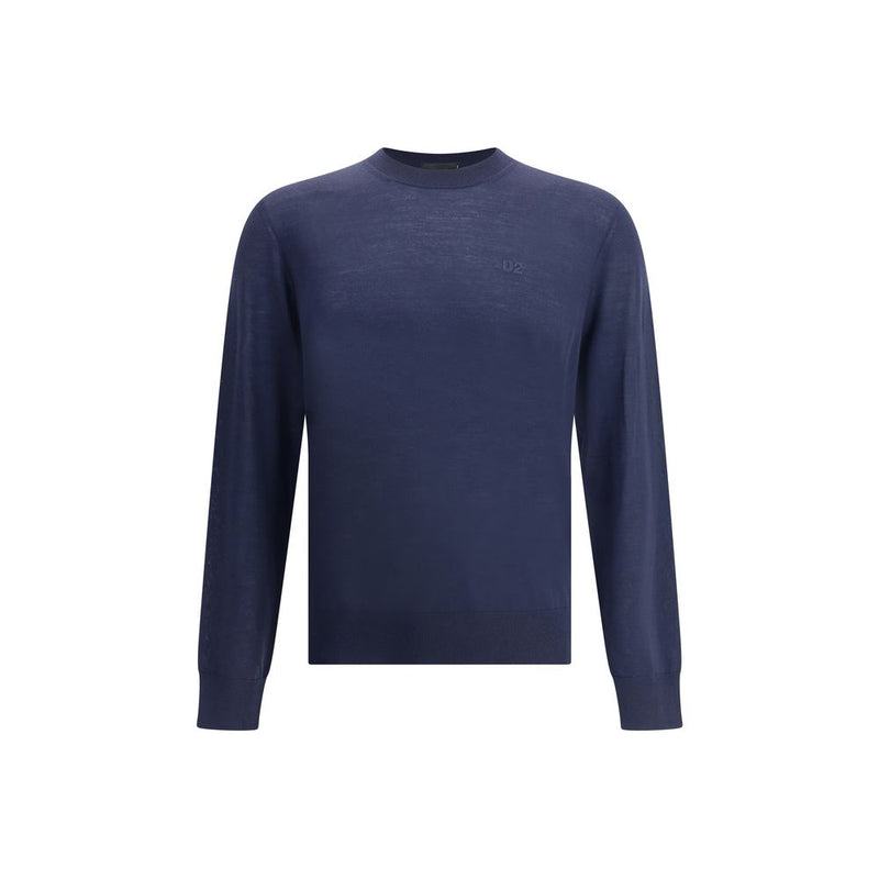Dsquared² Blue Fleece Wool Sweatshirt