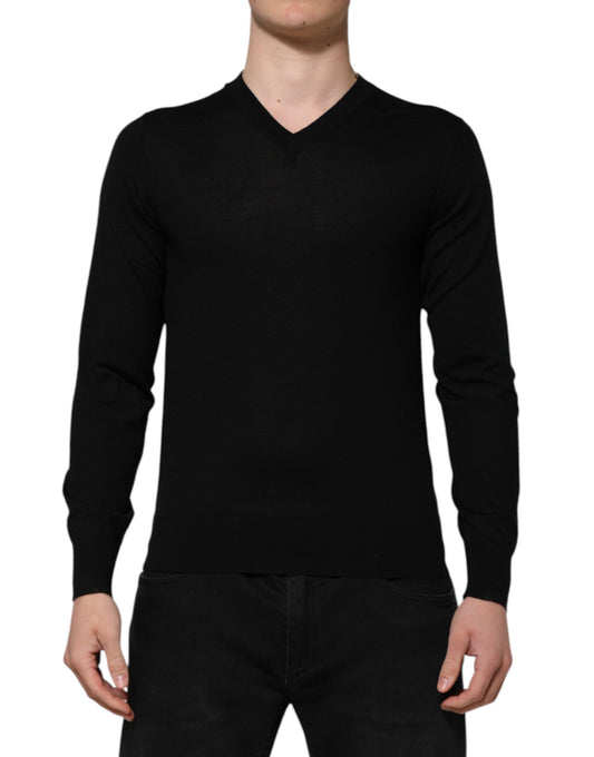 Dolce & Gabbana Dark Gray Embroidered Logo Pullover Sweater - ClickThatClicks 