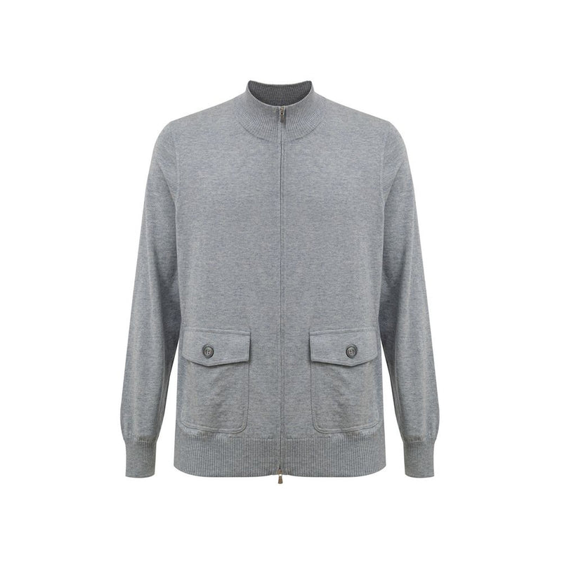 Gran Sasso Gray Cotton Cardigan
