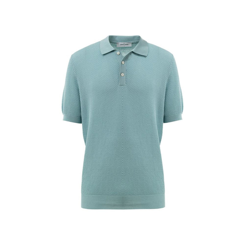 Gran Sasso Blue Cotton Polo Shirt