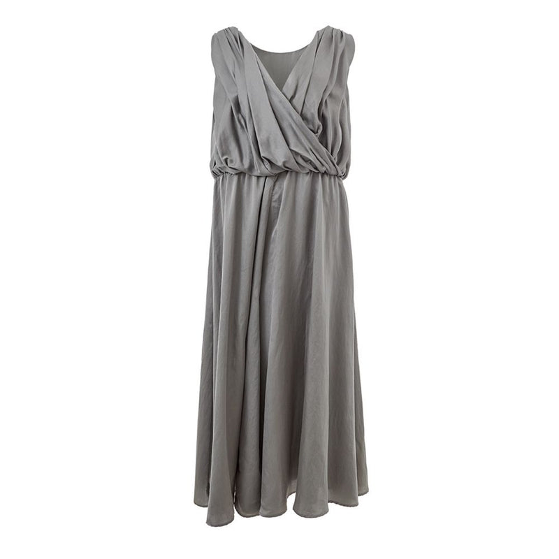 Lardini Gray Silk Casual Dress
