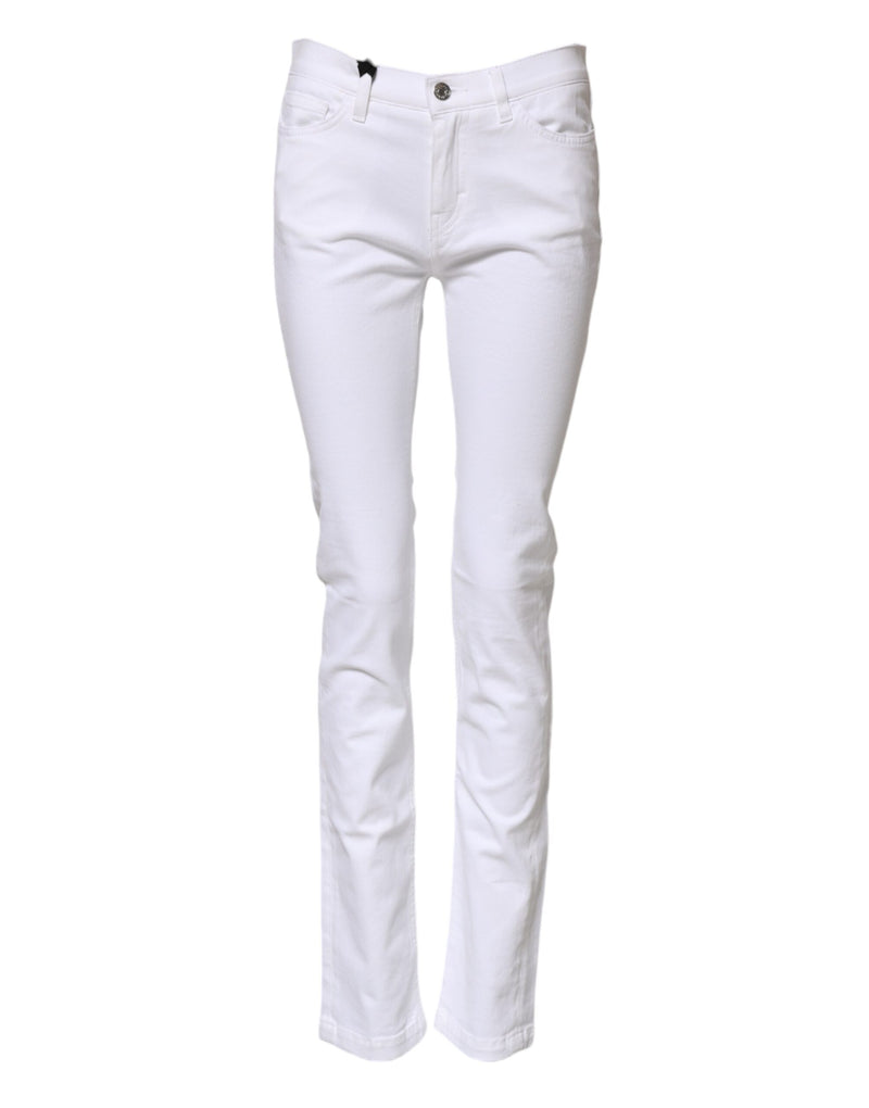 Dolce & Gabbana White GRACE Mid Waisted Skinny Denim Jeans