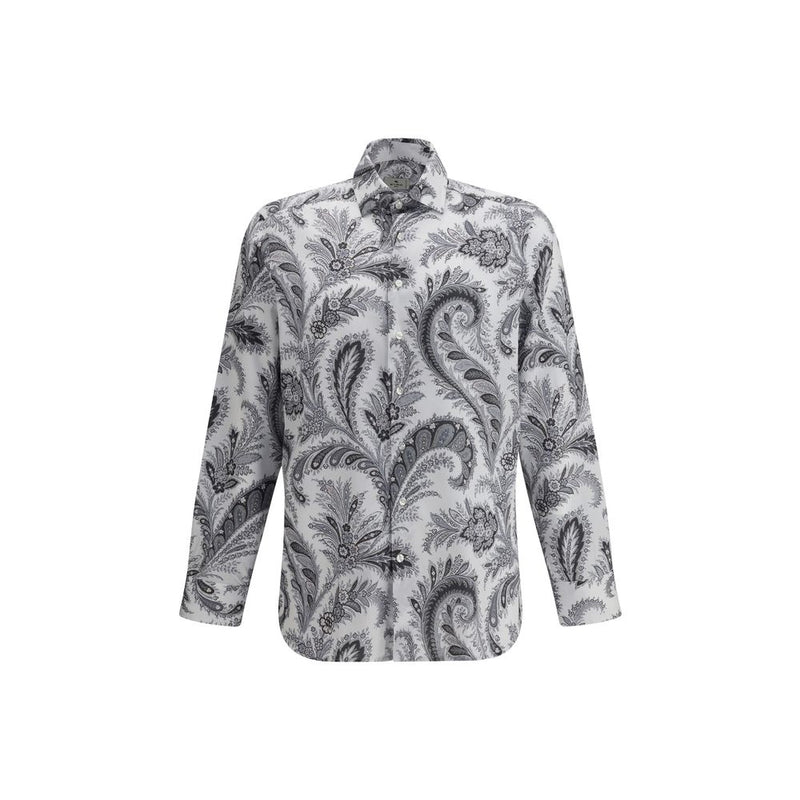 Etro Gray Cotton Pattern Shirt