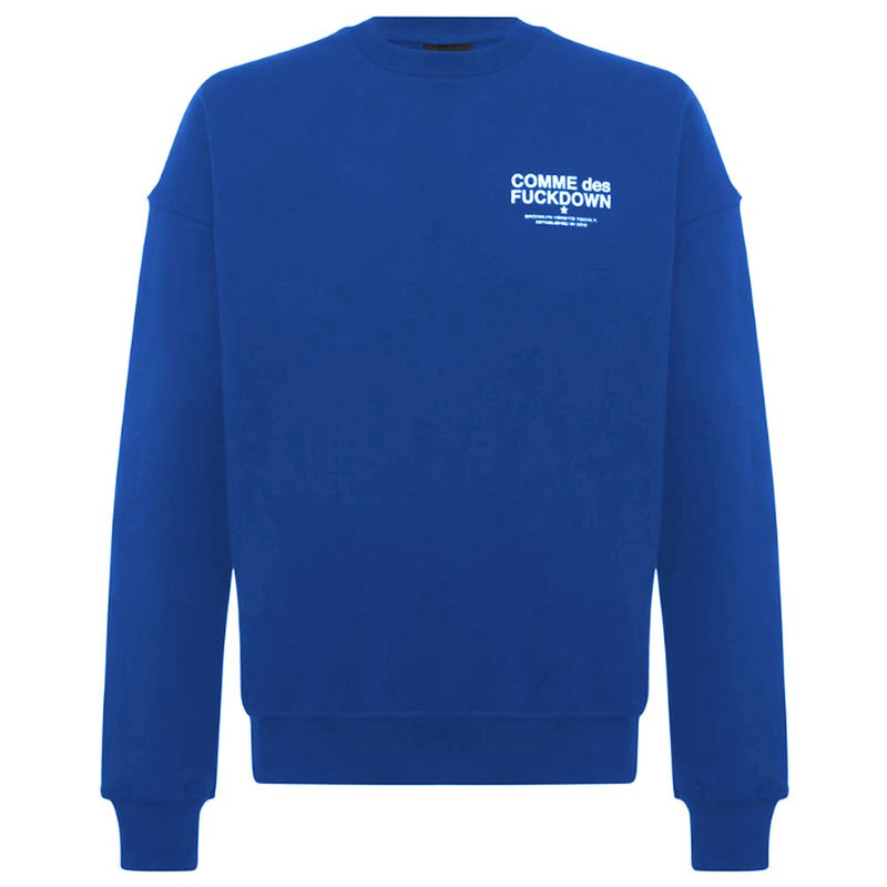 Comme Des Fuckdown Blue Cotton Men Sweater