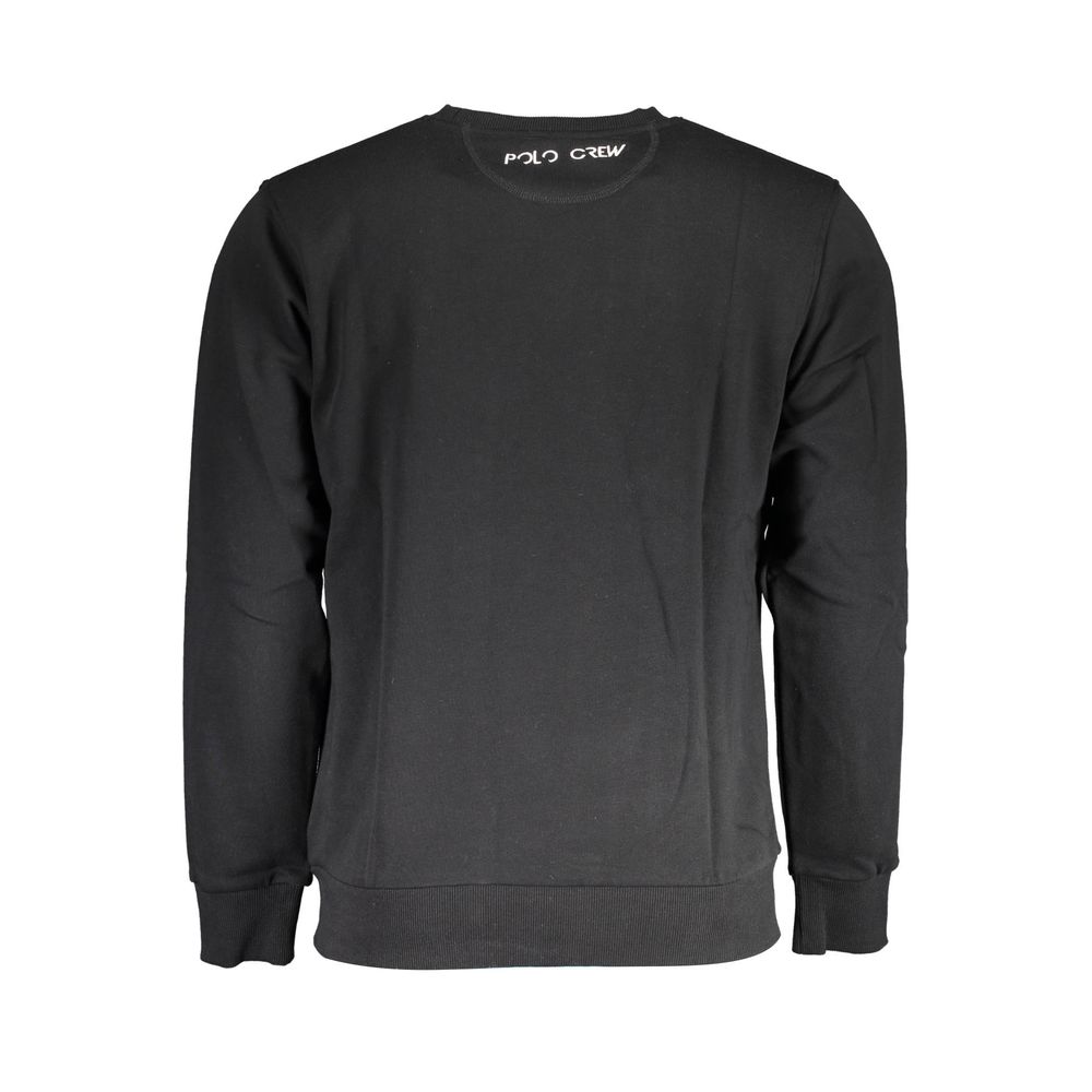 La Martina Black Cotton Men Sweater - ClickThatClicks 