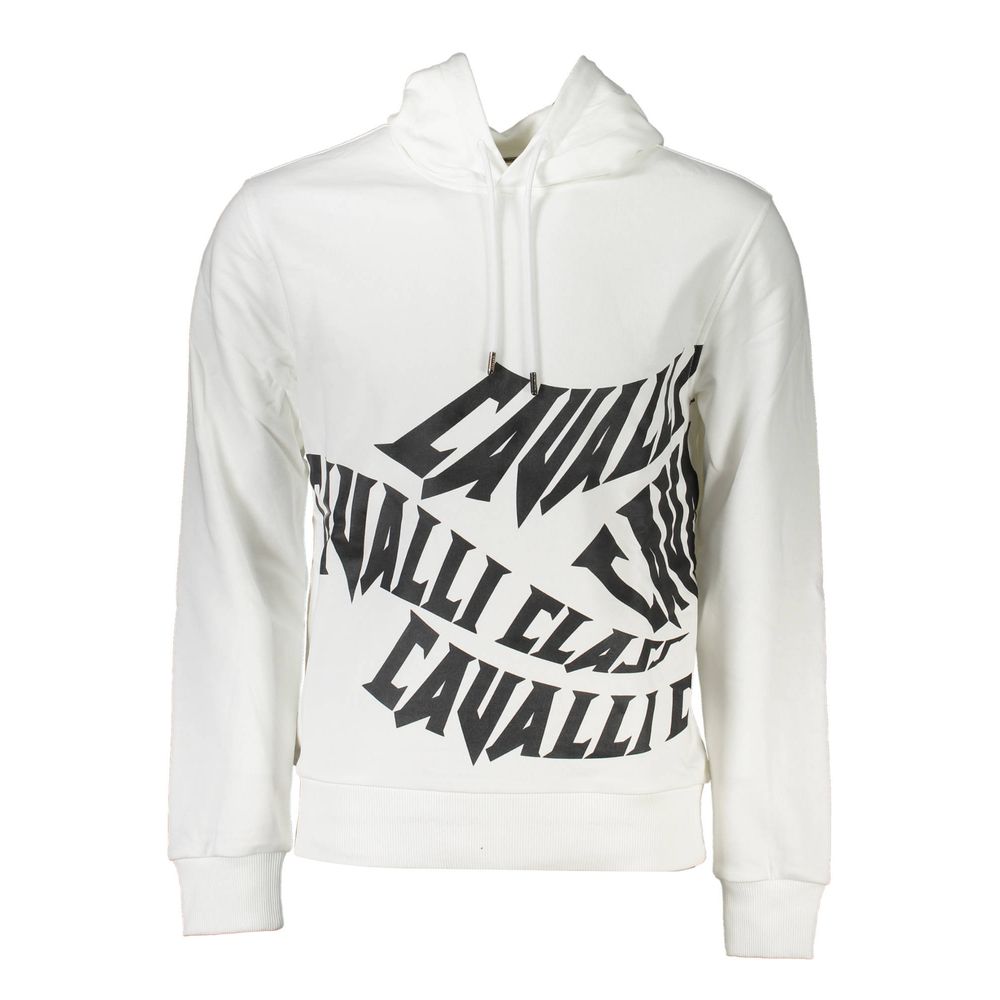 Cavalli Class White Cotton Men Sweatshirt - ClickThatClicks 
