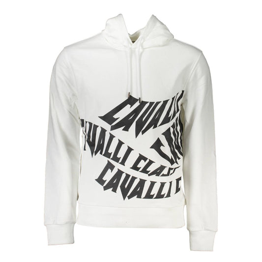 Cavalli Class White Cotton Men Sweatshirt - ClickThatClicks 