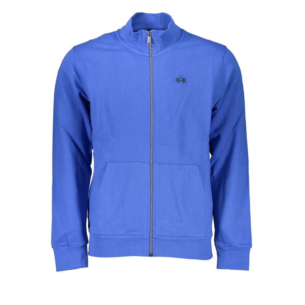La Martina Blue Cotton Men Sweatshirt - ClickThatClicks 