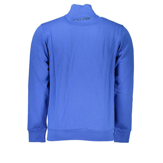 La Martina Blue Cotton Men Sweatshirt - ClickThatClicks 